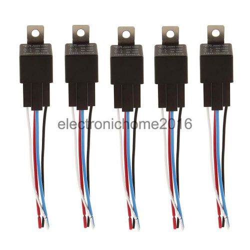5x zt603-12v-a-t car motor heavy duty relay 4pin fuse on/off spst socket