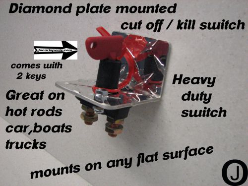 Diamond plate battery isolator/cut off disconnect switch boat-golf cart-race car