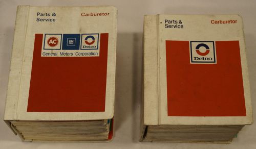 Set of 2 massive acdelco chevy gm carburetor service &amp; parts catalog manual set
