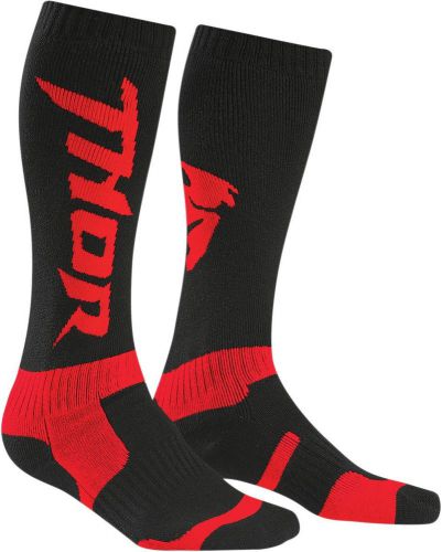 Thor mx youth riding motocross atv off-road one size black red socks sock