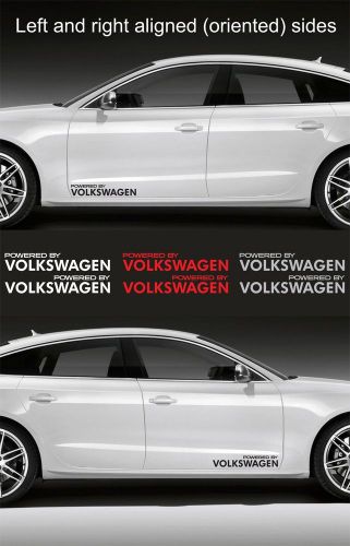 2pcs powered by volkswagen 15&#034; wide vinyl decal logo sticker emblem graphic