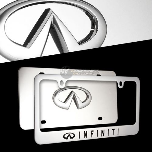3d chrome infiniti stainless steel license plate frame - 2pcs front &amp; back set