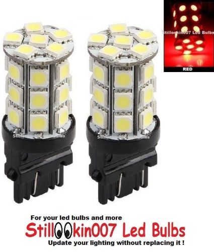 2 - red led snowmobile bulb t25, 3056, 3057, 3156, 3157, 3356, 3357