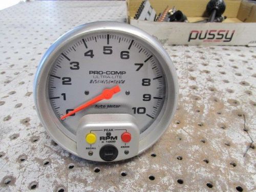 Nascar auto meter pro comp tach ultra-lite memory recall 0-10k 3 pin