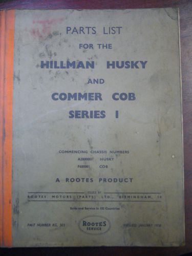 Original rootes  parts lists