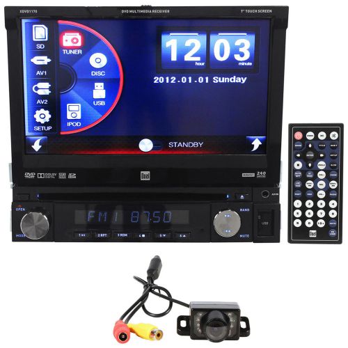 Dual xdvd1170 7&#034; 1-din car stereo dvd  am/fm receiver ipod/iphone+backup camera