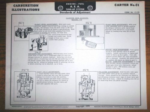 Aea carburetion carburetor carter models # yf 1bbl carb illustrations chart