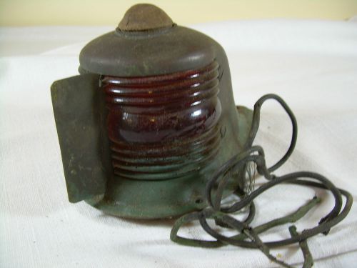 Bow light with old wire vintage flag holder burgee holder red/green for boat
