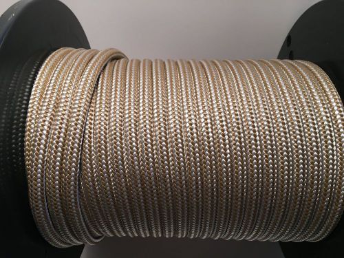 1/2" x 200 'anchor/ rope/mooring/dock line gold white double braid nylon madeusa