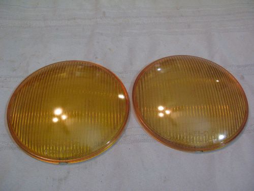 Pair of vintage nos cats-eye amber fog light 7 3/4&#034; lens