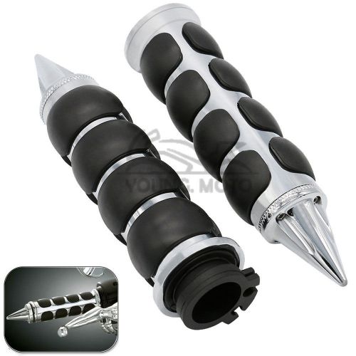 1&#034; 25mm motorcycle custom chrome aluminum hand grips for harley chopper cruiser