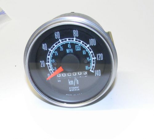 Stewart warner mechanical speedometer  550rja  0 - 140 kph 3 3/8&#034; exc condition