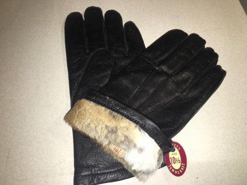 Genuine vintage black leather womens gloves penney's towncraft usa