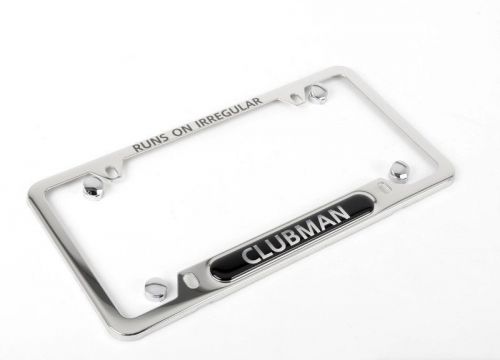 Mini cooper clubman plate frame polished chrome new oem 80120440140