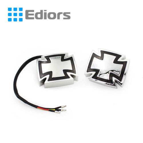 Motorcycle led cross rear taillight turn signal light for harley cruiser chopper