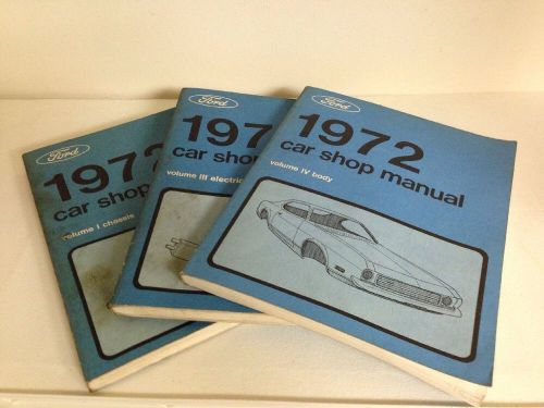 1972 ford car mustang maverick service shop repair manual set 1-3-4 volumes