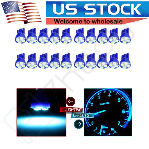 20x ice blue t10 w5w 194 168 4-3528-smd led license plate light lamp bulb