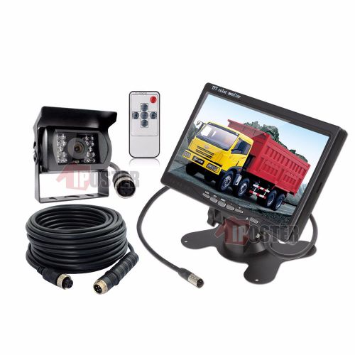 7&#034; lcd monitor 4pin 66ft night vision reversing ccd camera 12v-24v for truck kit