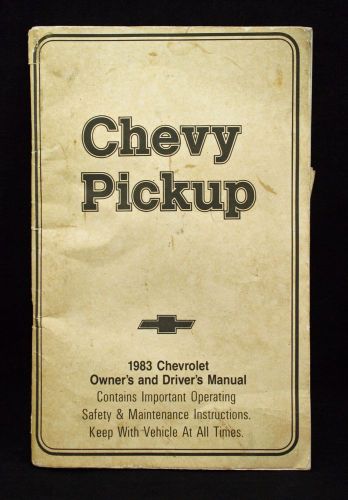 1983 chevrolet chevy pickup truck owners &amp; drivers manual minor stains oem