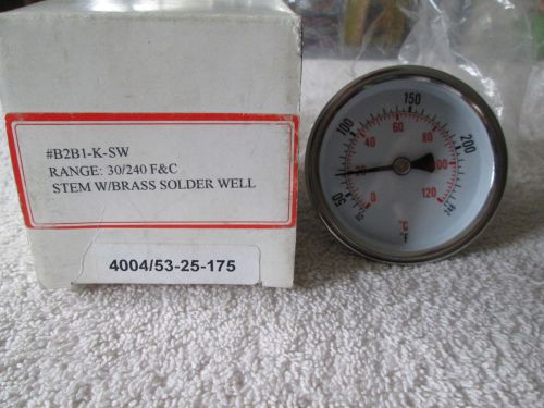 &#034;radiant heat temperature gauge&#034;  stem w/brass solder well / new / b2b1-k-sw