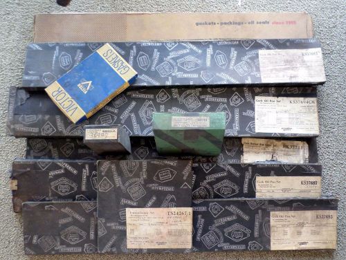 Vintage 1950s 10 box lot chevrolet cork oil pan set rocker arm gaskets parts
