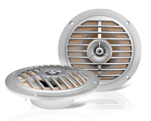 New enrock ekmss52 pair 100w 5.25&#034; waterproof stereo boat marine silver speakers