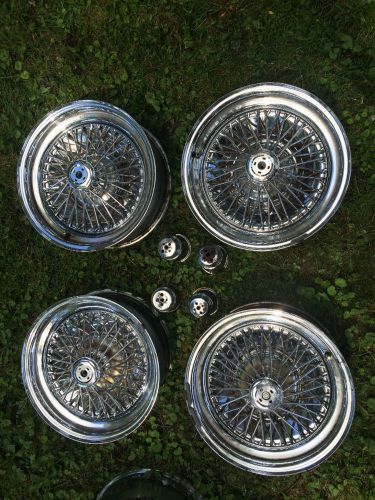 Very rare!!  chrome basket wire spoke wheels 15x6