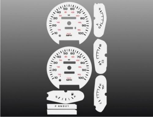 1990-1993 dodge ram dash cluster white face gauges 90-93