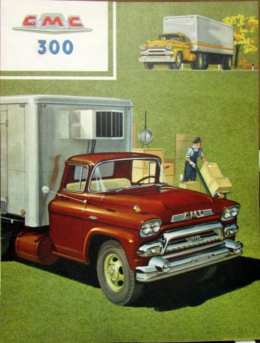 1958 gmc truck 300 series color original sales brochure folder