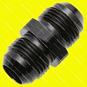 An10 to 10an jic straight male flare union fitting adapter black w/ 1yr warranty