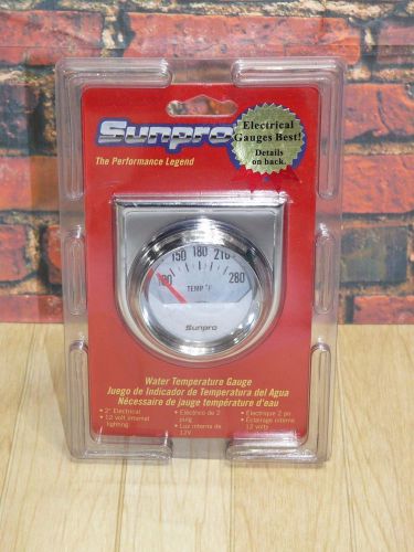 Sunpro cp8201 styleline electrical water temperature gauge - white dial new
