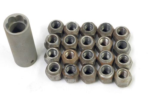 Lug nuts 1/2-20 double ended, 20 w/custom machined socket for quick pit stops