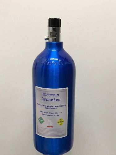 New 2.5lb blue nitrous bottle mini high flow valve nos nx free ups shipping