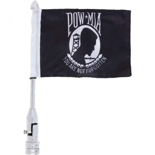 Motorcycle flagpole mount and pow/mia flag set 13&#034; 6 x 9
