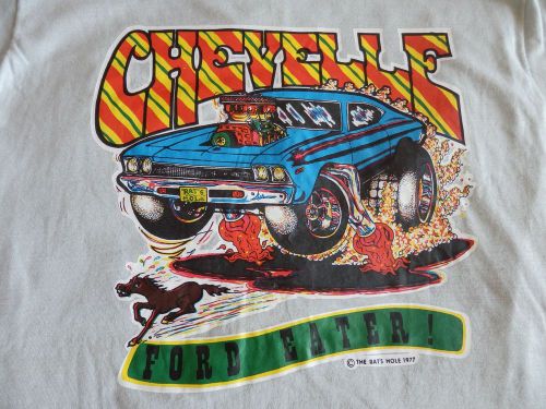 Rare  vintage chevelle, ford eater 1977 rat&#039;s hole t-shirt screen stars original