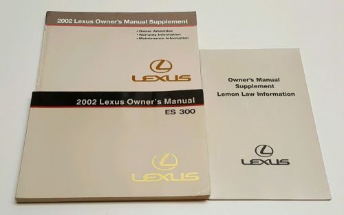 2002 lexus es 300 es300 owners manual operater's user guide v6 3.0l oem