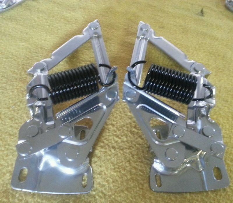 1964-66 mustang 64-65 falcon comet fairlane hood hinges powdercoated chrome