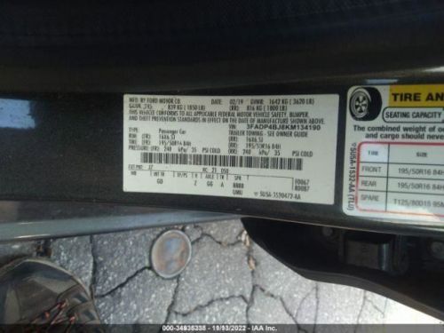 Speedometer Cluster MPH ID D2BT-10849-CAV Fits 17-19 FIESTA 7311029, US $135.00, image 7