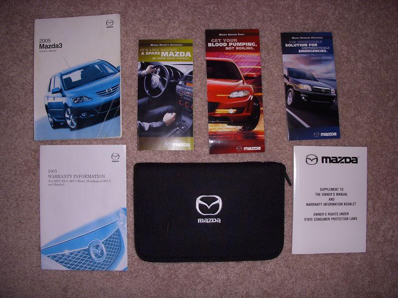 2005 mazda 3 three owners manual set with case zoom zoom