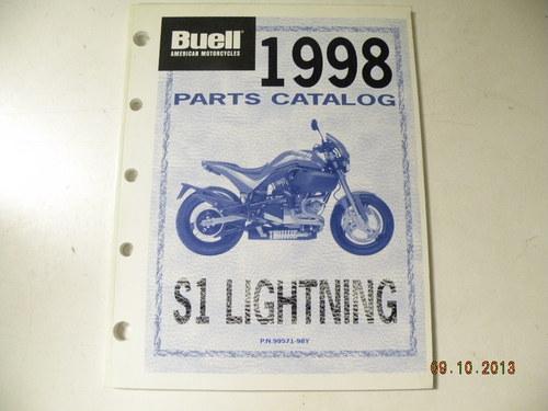 1998 buell s1 lightning motorcycle official factory parts catalogue # 99571-98y