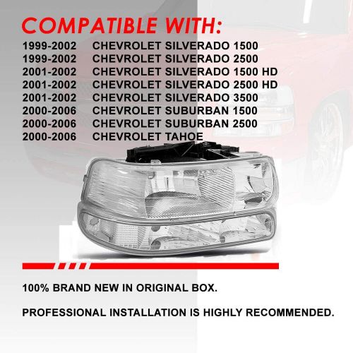 For 1999-2002 Chevy Silverado 1500 2500 3500 Headlight Bumper Light Assembly GA, US $49.00, image 4