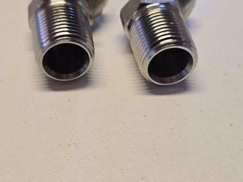 Lowrider hydraulics fittings 1/2&#034; x 8  45 degree  hi flow  2  piece brand new