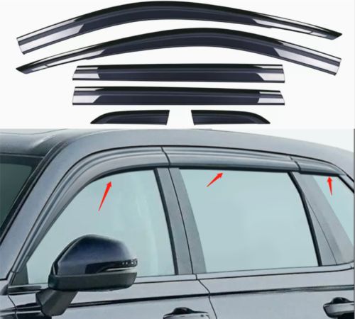 For 2024 honda cr-v black window visor vent sun shade rain guard shield 6x a