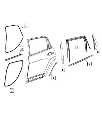 Genuine Mopar Door Glass Weatherstrip Left 68442219AA, US $173.65, image 4