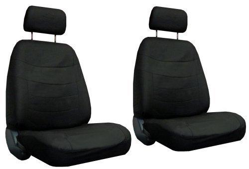 Solid Black Car Seat Covers SET w/ Steering Wheel Cover & Belt Shoulder Pads #5, US $46.93, image 4