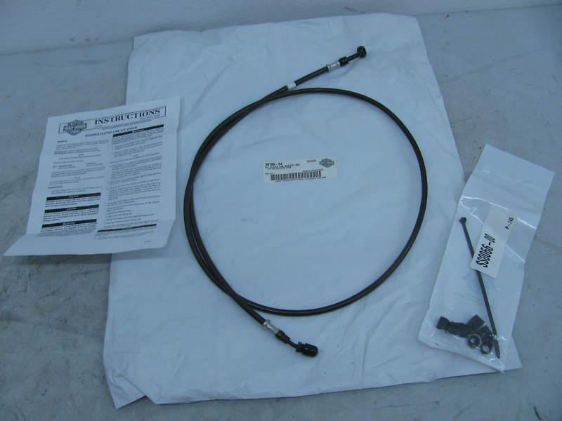 New harley smoked braided clutch line v-rod 2004 & later vrscb #38706-04