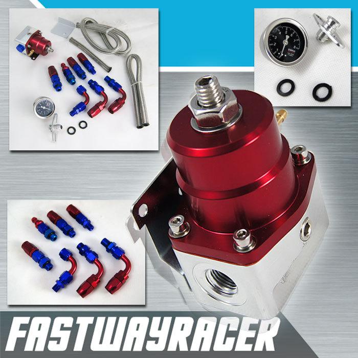 Jdm 0-160 psi adjustable fuel pressure regulator with gauge -6am 1/8'' fitting