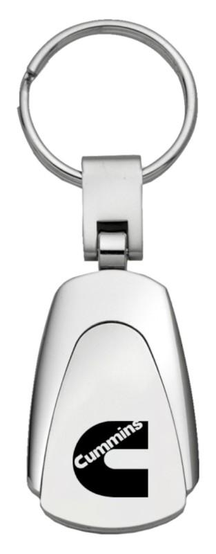 Chrysler cummins chrome teardrop keychain / key fob engraved in usa genuine