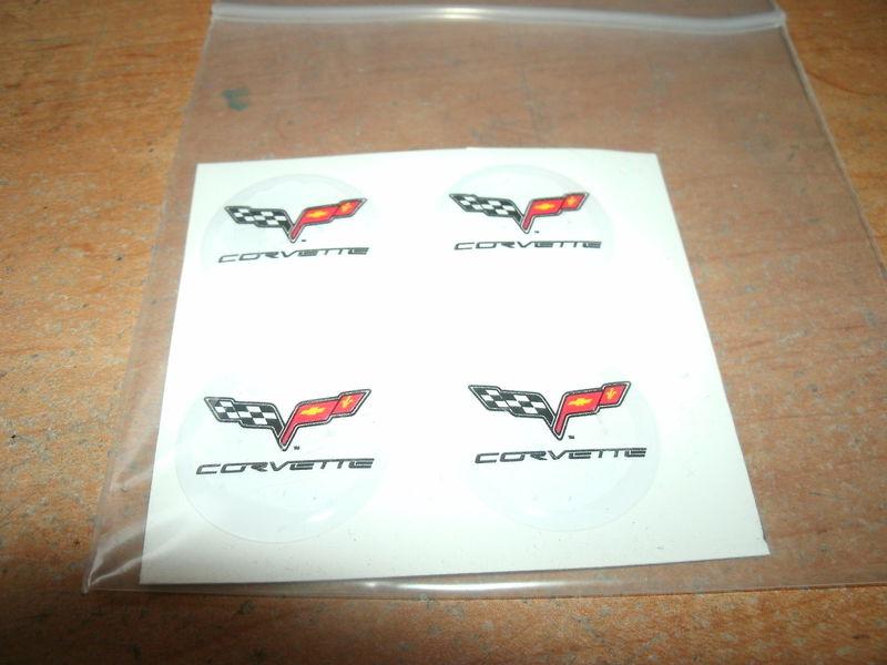 Chevrolet corvette racing flags wheel rim center cap emblems set of 4 1 inch