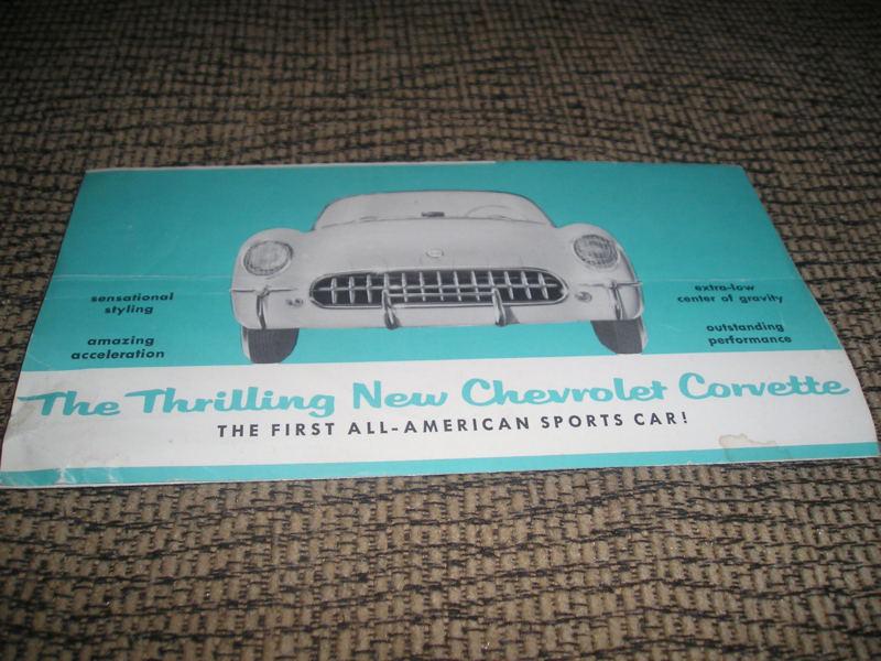 1954 very rare original corvette owners brochure/manual